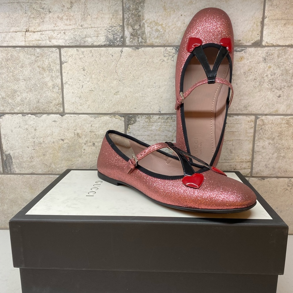 Gucci Kids Cerise Mary Jane Shoes